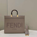 Fendi 8BH386 Sunshine Medium Bag Nude leather shopper 8266S - Default Title - View 1