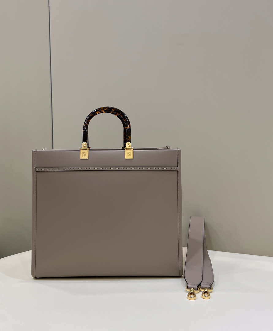 Fendi 8BH386 Sunshine Medium Bag Nude leather shopper 8266S