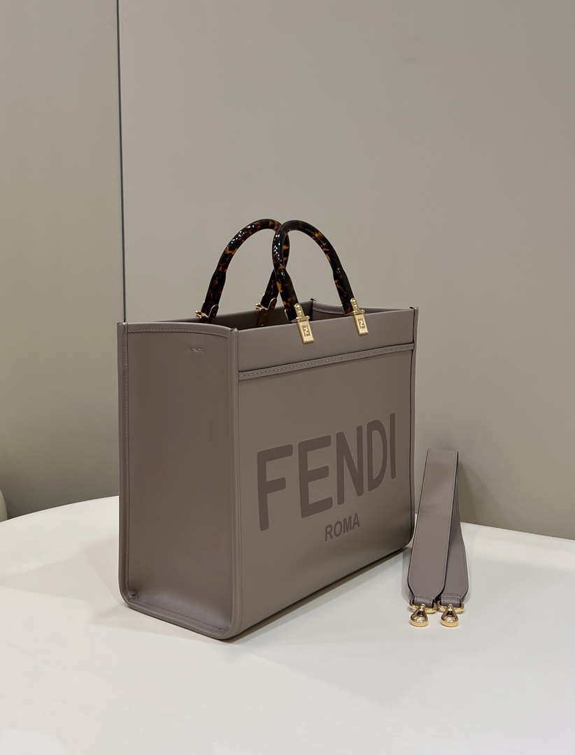 Fendi 8BH386 Sunshine Medium Bag Nude leather shopper 8266S - Default Title - View 3