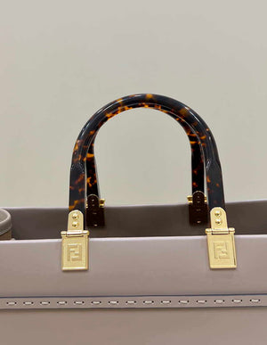 Fendi 8BH386 Sunshine Medium Bag Nude leather shopper 8266S - Default Title - View 5