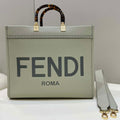 Fendi 8BH386 Sunshine Medium Bag Light Green leather shopper 8266S - Default Title - View 1
