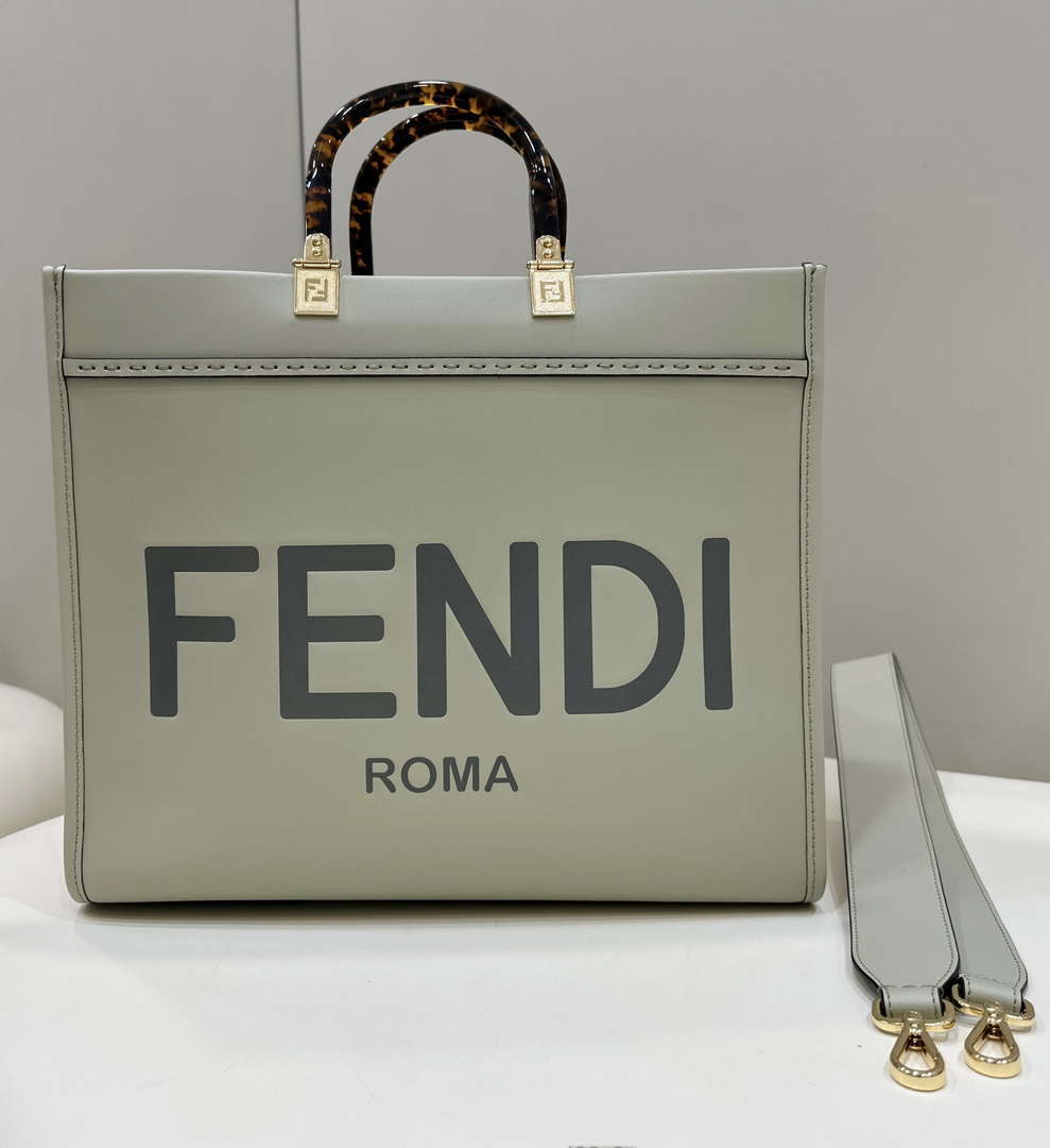 Fendi 8BH386 Sunshine Medium Bag Light Green leather shopper 8266S