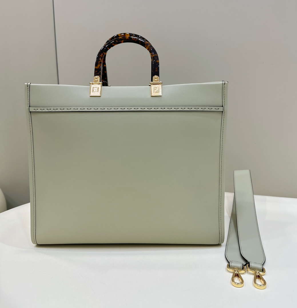 Fendi 8BH386 Sunshine Medium Bag Light Green leather shopper 8266S