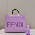 Fendi 8BH386 Sunshine Medium Bag Purple leather shopper 8266S - Default Title - View 1