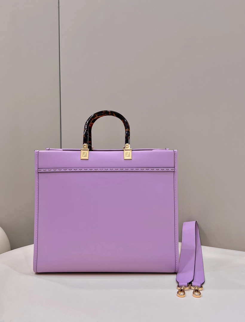 Fendi 8BH386 Sunshine Medium Bag Purple leather shopper 8266S - Default Title - View 2