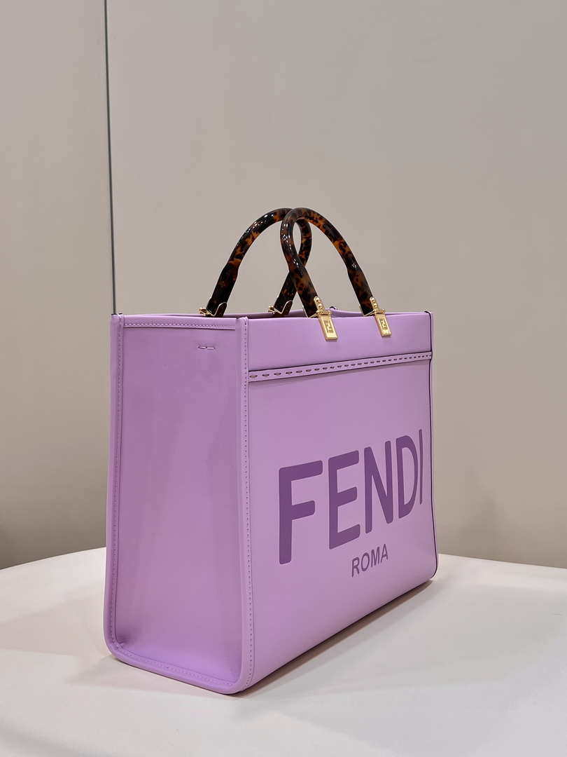 Fendi 8BH386 Sunshine Medium Bag Purple leather shopper 8266S - Default Title - View 3