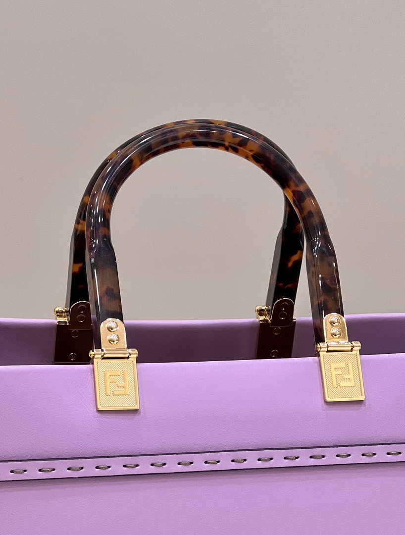 Fendi 8BH386 Sunshine Medium Bag Purple leather shopper 8266S - Default Title - View 6