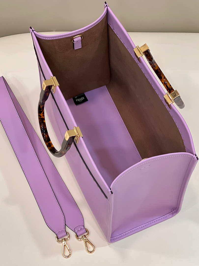 Fendi 8BH386 Sunshine Medium Bag Purple leather shopper 8266S - Default Title - View 9