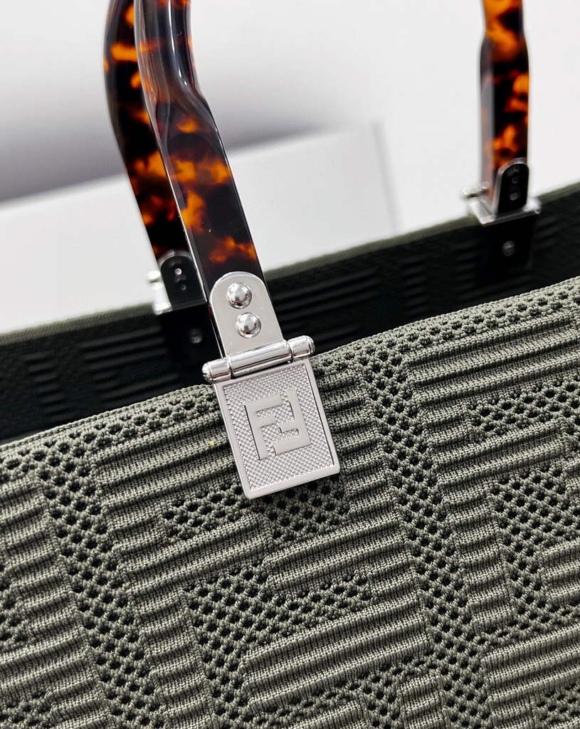 Fendi 8BH386 Sunshine Medium Fendi Tote Bag 8258 Green - Default Title - View 5
