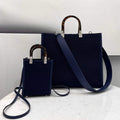 Fendi 8BH386 Sunshine Medium Fendi Tote Bag 8258 Navy blue - Default Title - View 1
