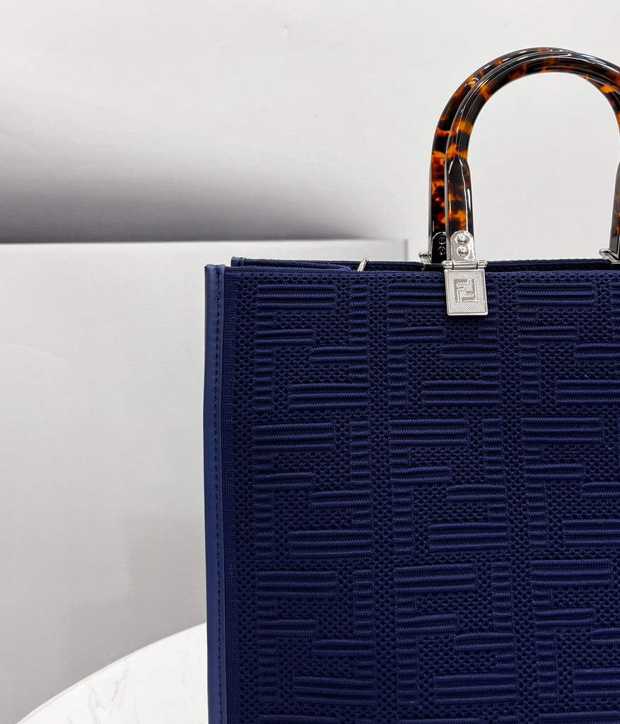 Fendi 8BH386 Sunshine Medium Fendi Tote Bag 8258 Navy blue - Default Title - View 5