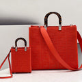 Fendi 8BH386 Sunshine Medium Fendi Tote Bag 8258 Orange Red - Default Title - View 1