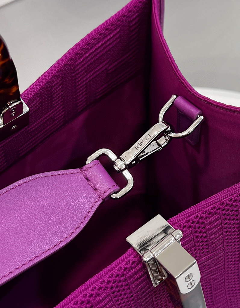 Fendi 8BH386 Sunshine Medium Fendi Tote Bag 8258 Purple - Default Title - View 6
