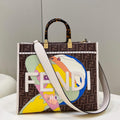 Fendi 8BH386 Sunshine Medium FF Glazed Fabric Shopper - Default Title - View 1