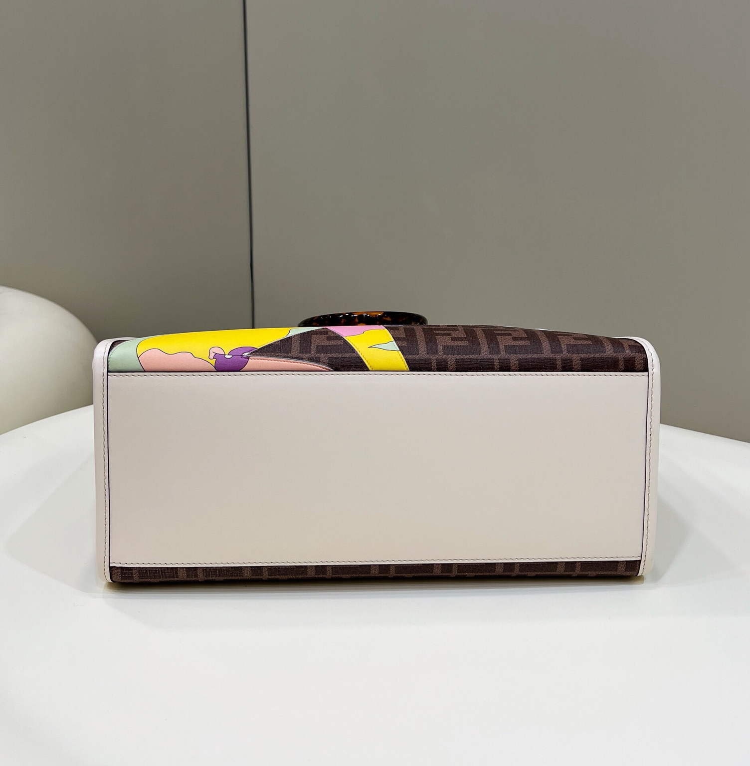 Fendi 8BH386 Sunshine Medium FF Glazed Fabric Shopper - Default Title - View 4