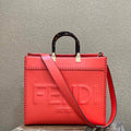 Fendi 8BH386 Sunshine Medium Fuchsia Leather Shopper Bag 8535 Multicolour - Default Title - View 1