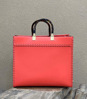 Fendi 8BH386 Sunshine Medium Fuchsia Leather Shopper Bag 8535 Multicolour - Default Title - View 3