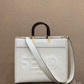 Fendi 8BH386 Sunshine Medium Fuchsia Leather Shopper Bag 8535 White - Default Title - View 1