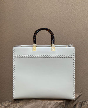 Fendi 8BH386 Sunshine Medium Fuchsia Leather Shopper Bag 8535 White - Default Title - View 2