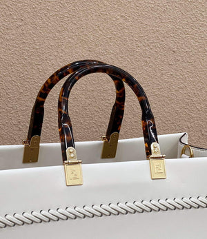 Fendi 8BH386 Sunshine Medium Fuchsia Leather Shopper Bag 8535 White - Default Title - View 6