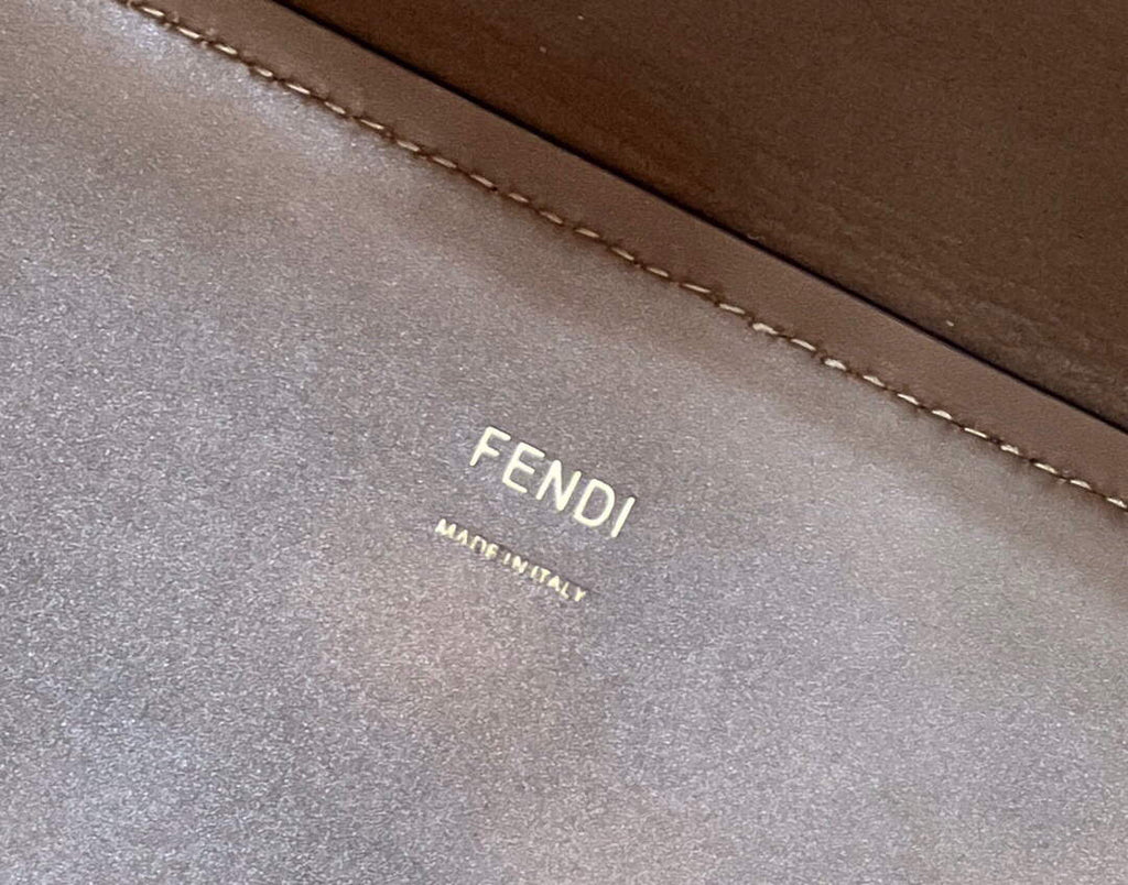 Fendi 8BH386 Sunshine Medium Fuchsia Leather Shopper Bag 8535 Khaki