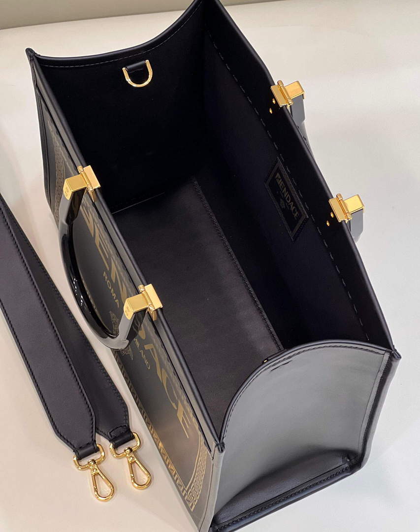 Fendi 8BH386 Sunshine Medium Tote Bag Black