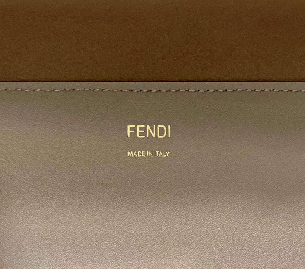 Fendi 8BH386 Sunshine Medium Tote Gray Leather and elaphe shopper bag