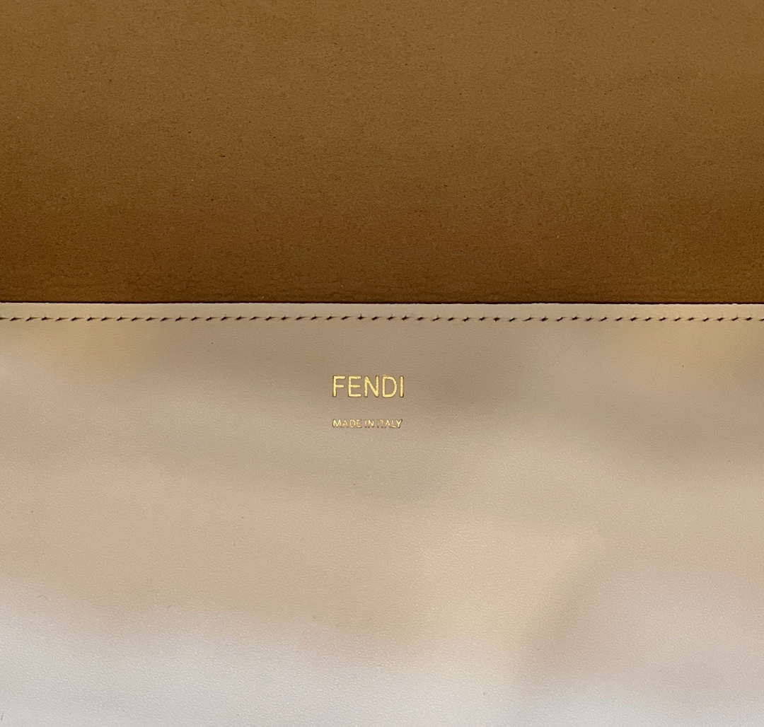Fendi 8BH386 Sunshine Medium Tote White Leather and elaphe shopper bag