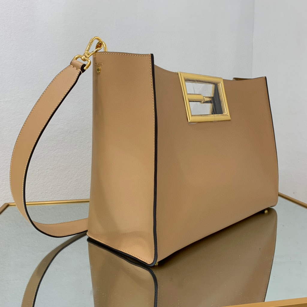 Fendi 8BH391 Fendi way Medium Apricot Leather bag