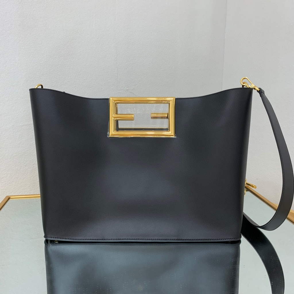Fendi 8BH391 Fendi way Medium Black Leather bag