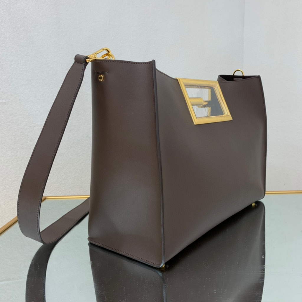 Fendi 8BH391 fendi way medium brown leather bag