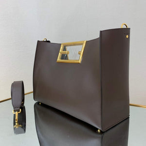 Fendi 8BH391 fendi way medium brown leather bag - Default Title - View 4