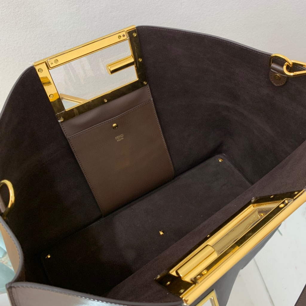 Fendi 8BH391 fendi way medium brown leather bag