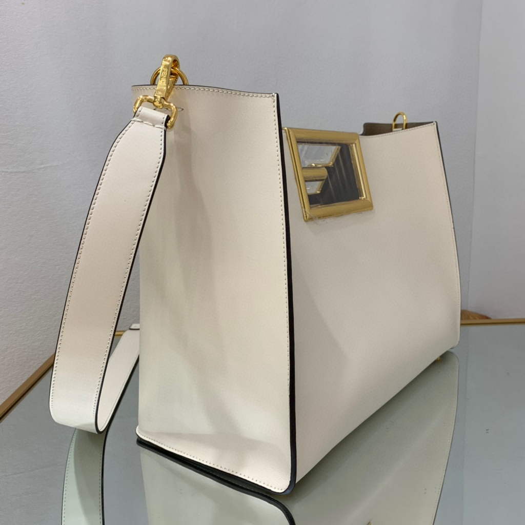 Fendi 8BH391 Fendi way Medium White Leather bag