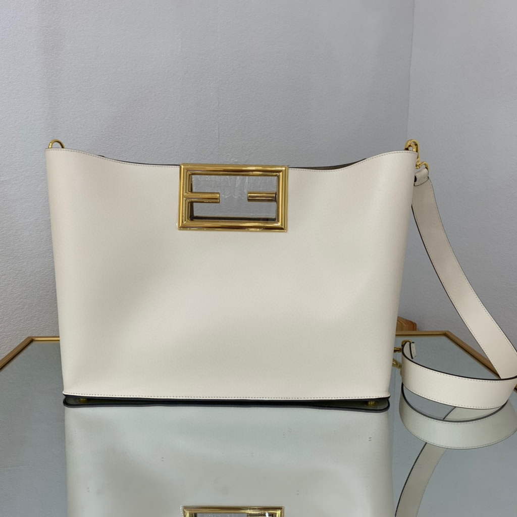 Fendi 8BH391 Fendi way Medium White Leather bag