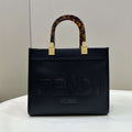 Fendi 8BH394 Fendi Sunshine Small Black leather shopper - Default Title - View 1