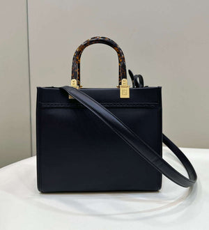Fendi 8BH394 Fendi Sunshine Small Black leather shopper - Default Title - View 2