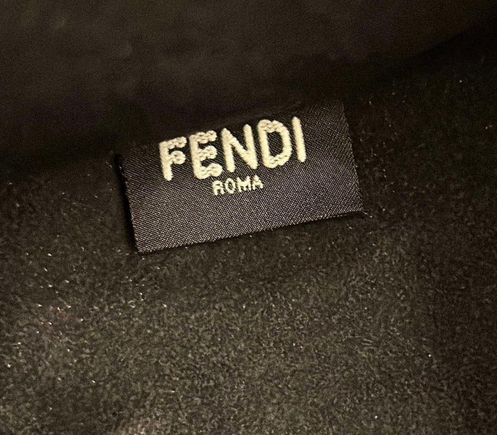 Fendi 8BH394 Fendi Sunshine Small Black leather shopper Printer FF