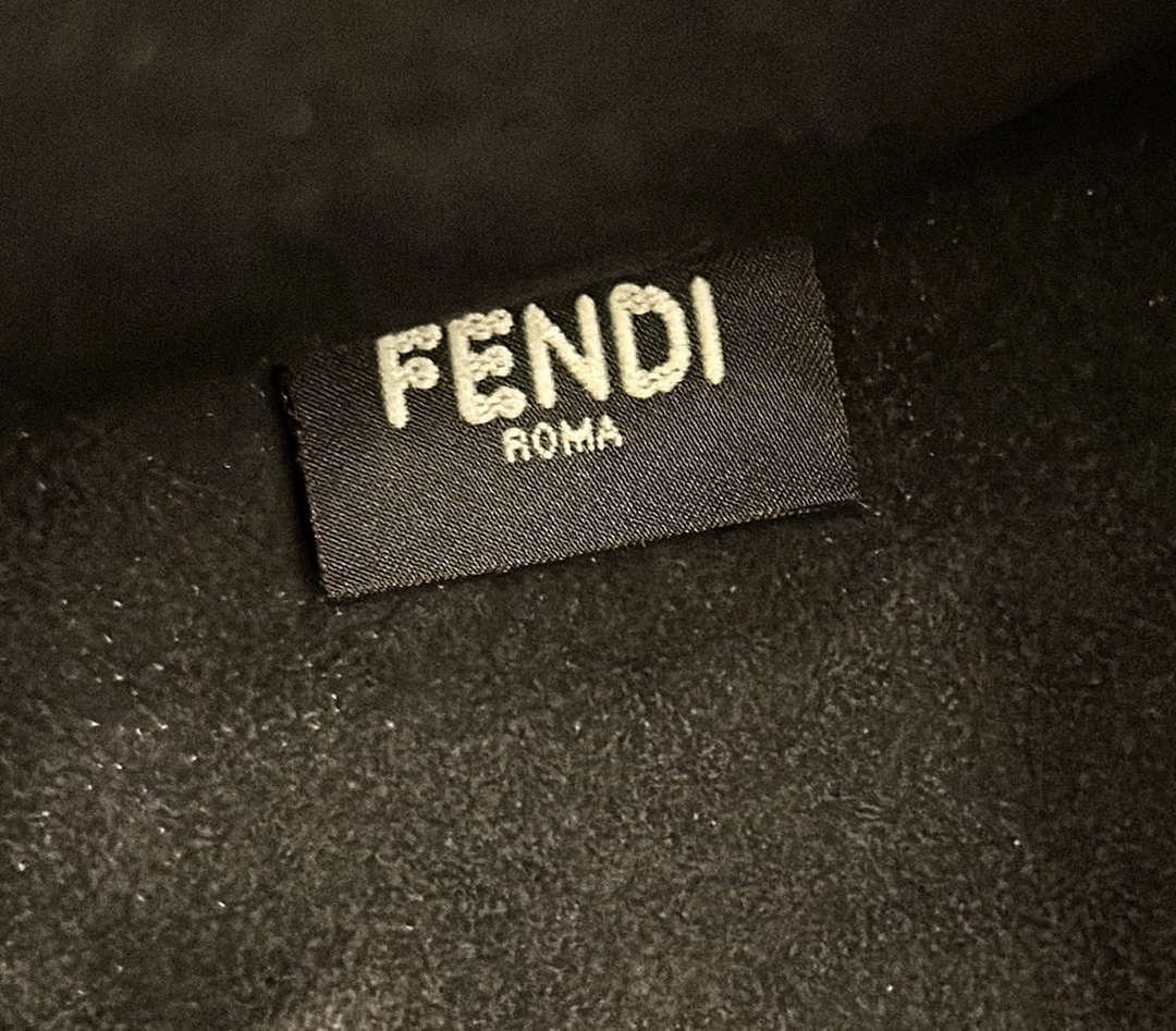 Fendi 8BH394 Fendi Sunshine Small Black leather shopper Printer FF
