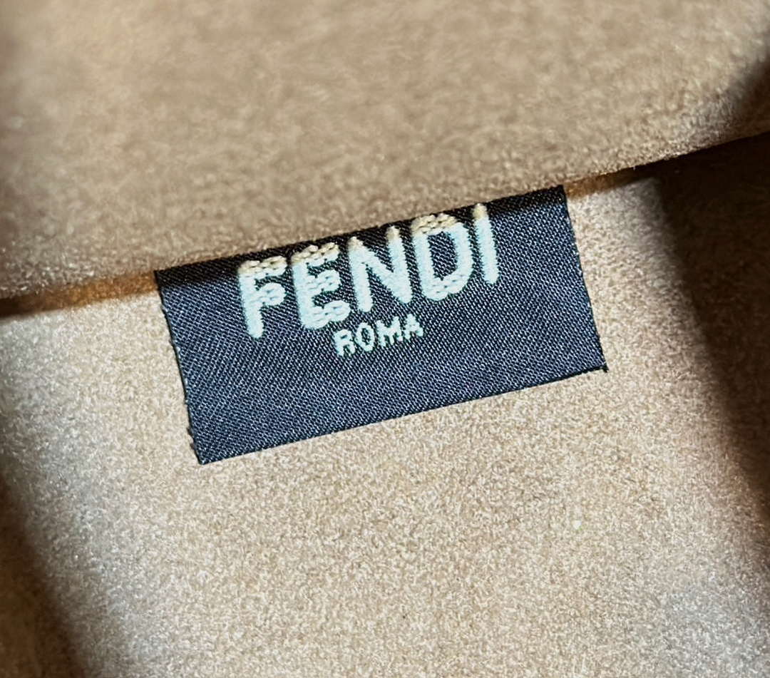Fendi 8BH394 Fendi Sunshine Small Brown FF jacquard fabric shopper - Default Title - View 8
