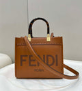 Fendi 8BH394 Fendi Sunshine Small Brown leather shopper