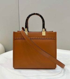 Fendi 8BH394 Fendi Sunshine Small Brown leather shopper - Default Title - View 2