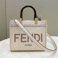 Fendi 8BH394 Fendi Sunshine Small White leather shopper - Default Title - View 1