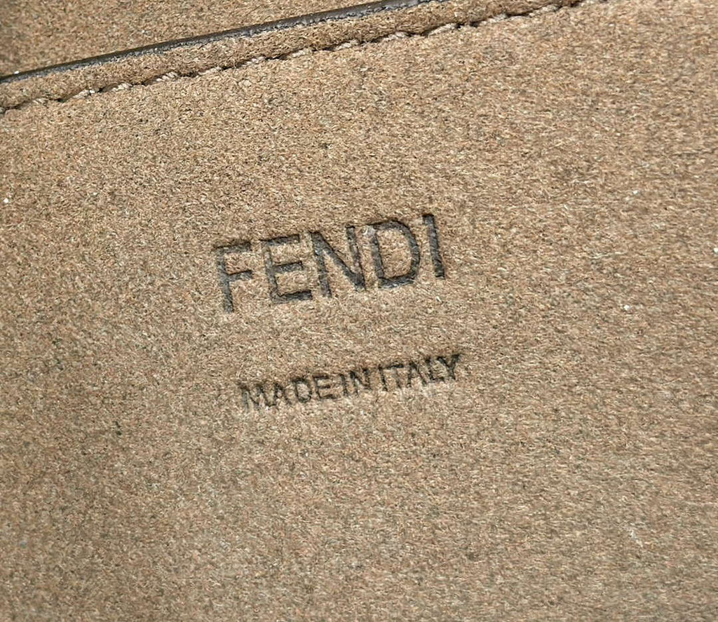 Fendi 8BH394 Fendi Sunshine Small White leather shopper Printer FF