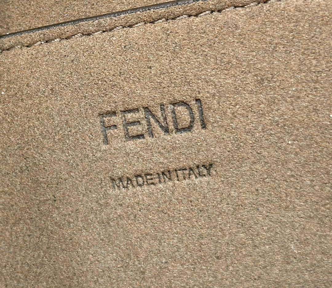Fendi 8BH394 Fendi Sunshine Small White leather shopper Printer FF