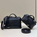 Fendi 8BL145 By The Way Mini Black leather small Boston bag - Default Title - View 1