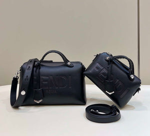 Fendi 8BL145 By The Way Mini Black leather small Boston bag - Default Title - View 1