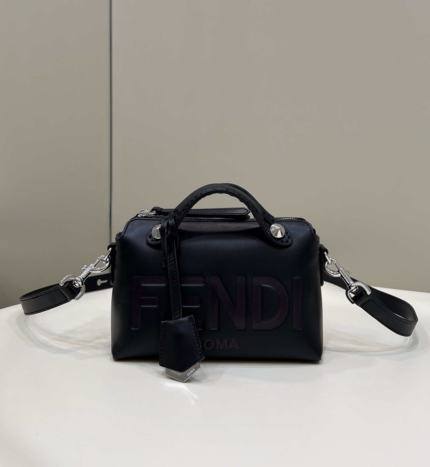Fendi 8BL145 By The Way Mini Black leather small Boston bag