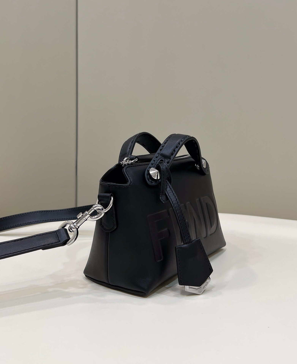 Fendi 8BL145 By The Way Mini Black leather small Boston bag