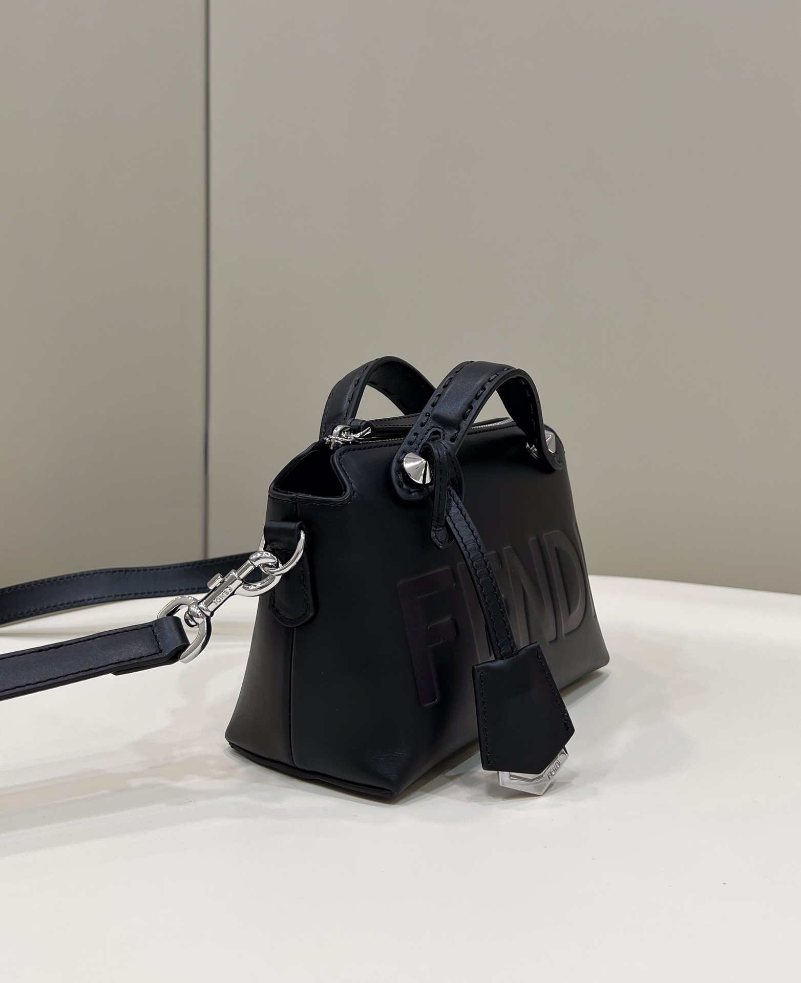 Fendi 8BL145 By The Way Mini Black leather small Boston bag